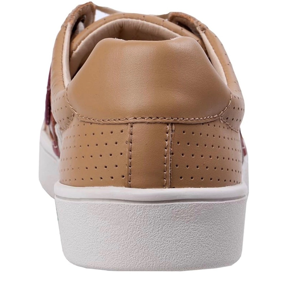Spenco Womens Leather Orthotic Sneakers Tan Brown Perforated Lace Up Size 7 B - Picture 3 of 9